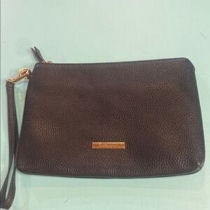 Nanette Lepore Black Vinyl Wristlet Clutch